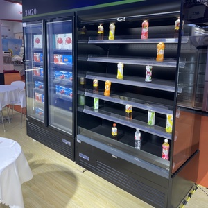 Siêu thị lạnh thẳng đứng Máy làm lạnh <span class=keywords><strong>Mini</strong></span> Mở Showcase tủ lạnh đồ uống hiển thị mát - Product Image 4