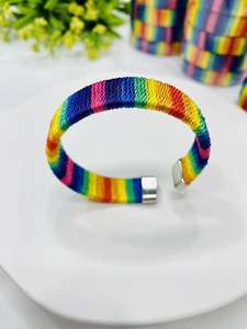 Pulsera Tejida de Seis Colores del Arcoíris LGBT, Estilo Deportivo Unisex para Novio/Novia/Pareja - Product Image 5