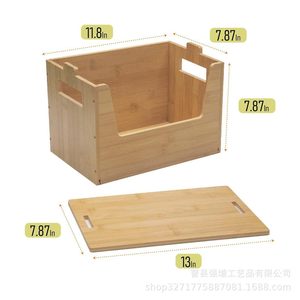 Wooden Vegetable Fruit Storage <b>Basket</b> With Cutting Board Kitchen Storage Box For Fruits Vegetables <b>Bread</b> - Product Image 3