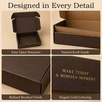 Boîte cadeau et d'expédition de luxe personnalisée en carton ondulé Kraft avec gaufrage, emballage écologique portable en papier