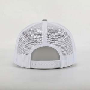 Custom High Quality 6 Panel Classic Polyester Cotton Low Moq Heather Grey Embroidery <b>Patch</b> Logo Mesh Trucker Cap Hat for Sale - Product Image 5