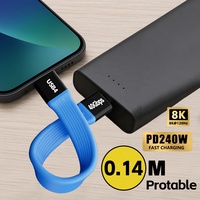 Cable Plano USB4 FPC de Tendencia, Carga Rápida PD de 240W, 40Gbps, C a C, Alta Velocidad, Delgado, para Banco de Energía, Laptop, SSD, Disco Externo
