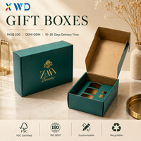 Boîtes en carton ondulé personnalisées, élégantes, de couleur verte, rigides, pour bijoux, montres, emballages cadeaux, présentoirs de vente au détail, expédition