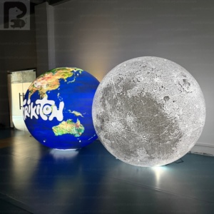 Grande Globo Terrestre Gonfiabile Illuminato a LED Personalizzato con Logo del Marchio in PVC per Aule e Sale Scientifiche - Product Image 5
