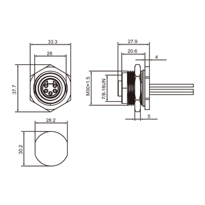 3 4 5 6 Pin Rear Mount 7/8 <b>Power</b> Connector Factory Direct Oem IP67 Automotive Male Usb to 4 Bnc Female IEC Trs 3 - Product Image 5