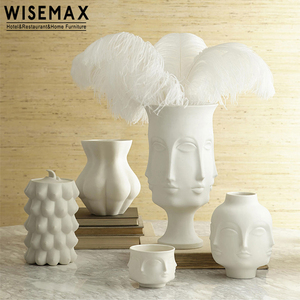 <span class=keywords><strong>Vaso</strong></span> in Ceramica a Quattro Facce con Design Moderno Europeo a Volto Umano WISEMAX FURNITURE, Decorazione per la Casa, <span class=keywords><strong>Vaso</strong></span> per Fiori Buddha - Product Image 3
