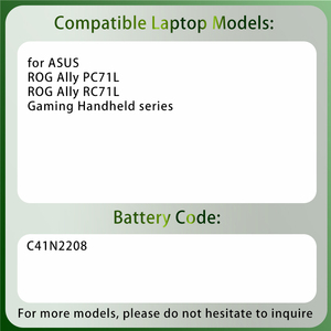 C41N2208 100Wh Laptop Gaming Batterij Vervanging voor ASUS ROG Ally RC71L-NH001W RC71L-NH019W PC71L ASUS ROG Ally NR2301L Laptops - Product Image 2