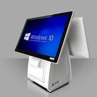 POS-терминал для бизнеса ABS All-in-One, модель 6000, с двумя экранами, Intel J1900, емкостный сенсорный экран, кассовый аппарат