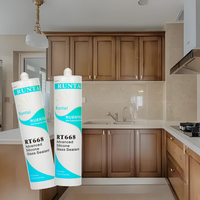 RUNTAI Mastic silicone acétique transparent à séchage rapide, étanche pour aquariums, travaux du bois, fixation du verre et construction