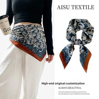 Ceinture Corset Ajustable pour Femme avec Foulard en Soie, Motif Paisley Vintage Superposé, Style Européen/Américain Haut de Gamme, Collection Printemps