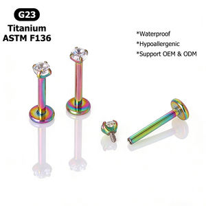 Joyería para <span class=keywords><strong>Piercing</strong></span> <span class=keywords><strong>Medusa</strong></span>, Anillo Labret para Labio, Tragus, Cartílago, Hélix, Pendiente de Espalda Plana, Titanio ASTM F136 G23, Joyería de Moda para <span class=keywords><strong>Piercing</strong></span> - Product Image 2