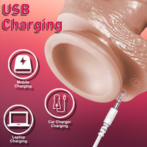 Реалистичный фаллоимитатор с выдвижными и нагревательными функциями стимулирует клитор точки G и анус секс-игрушка для взрослых - Product Image 5