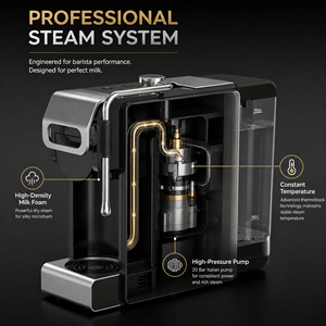 Cafetera Multi Cápsulas de 1L con Bomba de Agua Transparente Extraíble de 19 Bares y Varilla - Product Image 3