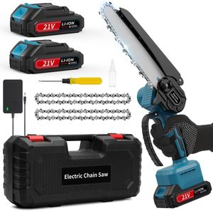 Mini motosierra inalámbrica de 6 pulgadas, motosierra pequeña de 21V con motosierra eléctrica de mano de 2 baterías, recortadora de árboles - Product Image 1