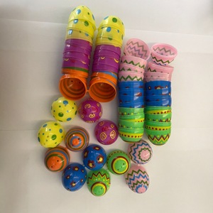 Œufs de Pâques imprimés colorés, design torsadé, œufs en plastique dorés personnalisables - Product Image 4