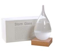 Baromètre en verre soufflé à la main, bouteille de verre tempête, prévisions météorologiques écologiques, design amoureux