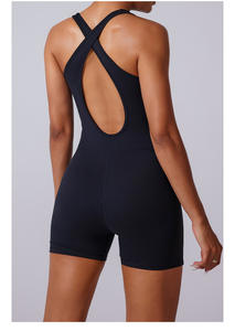 Combinaison de yoga respirante et écologique de haute qualité RUIQUWIN, logo personnalisé, ensemble de shorts élégants sans dos, taille élastique pour la salle de sport 1 - Product Image 4