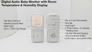 Monitor de Bebé Digital con Audio Bidireccional, Luz Nocturna y Detección de Temperatura y Humedad - Product Image 2
