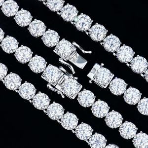 Collier Hip-Hop personnalisé en gros pour hommes, 6 mm, en argent sterling 925, plaqué rhodium, style tennis, avec moissanite tendance, 16-24 pouces - Product Image 2