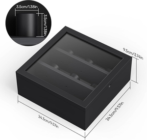 Scatola Porta Orologi <span class=keywords><strong>di</strong></span> Lusso Personalizzata in <span class=keywords><strong>Legno</strong></span> con Fronte in Acrilico e Fodera Morbida, Regalo per <span class=keywords><strong>Uomo</strong></span>, Espositore da Parete - Product Image 6