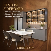 Meuble mural moderne pour cuisine, ensemble d'armoires avec rangement multi-niveaux, construction en bois durable, finition résistante à l'eau pour la maison et l'hôtel