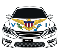 Housse de capot de voiture en polyester élastique imperméable à imprimé numérique drapeau des Bahamas, housse décorative extensible pour capot moteur, drapeau de présentation pour voiture