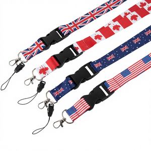 Herstellerangepasste Nationalflaggen-Handyschlaufe ID-Schlüsselband Ausweishalter Schlüsselband Schulband Polyester-Schlüsselband - Product Image 3