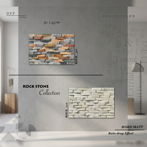 Carreaux muraux en céramique numérique gaufrés haute profondeur 300x450mm, finition satinée mate, texture pierre pour façade extérieure - Product Image 6