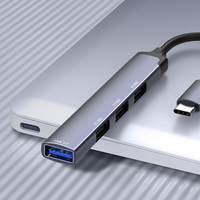 Base de Conexión LDNIO DS-34U Tipo-C 4 en 1, Adaptador HUB USB-C a USB3.0*1+USB2.0*3 para Mac Book, PC, HUB USB