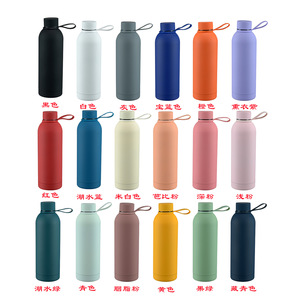 Botella de agua aislada, botella deportiva de acero inoxidable 304, cuerpo recto, boca pequeña para uso en exteriores - Product Image 2