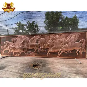 Sculpture animale en métal pour l'extérieur Sculpture de cheval en bronze grandeur nature Sculpture murale en relief