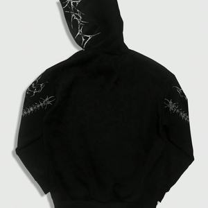 Sweat à capuche oversize Y2K personnalisé avec impression graphique numérique, effet délavé, poids lourd 360 g/m², coupe carrée pour homme - Product Image 2