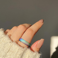 Bague tendance en tungstène sablé arc-en-ciel pour femme, bagues de mariage en tungstène pour femme, bijoux de mode pour filles