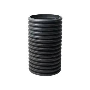Pe100 18英寸塑料涵洞排水管出售OEM中国制造DWC波纹管HDPE黑色