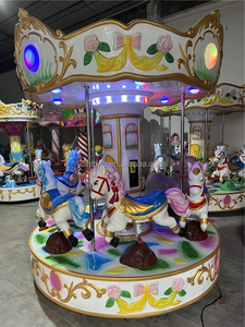 Beaux jeux à pièces enfants carouse 6 chevaux ride merry go round pour parc d'attractions - Product Image 2