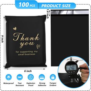Paquete de 100 Sobres de Poliéster de 6x9 para Envíos, Resistentes al Agua y a Desgarros, con Autoadhesivo Fuerte, Bolsas de Envío con Diseños Bonitos - Product Image 3