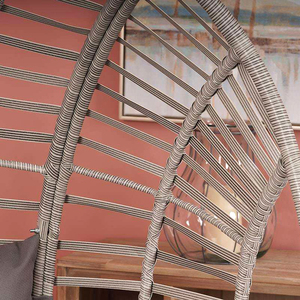 Fauteuil <span class=keywords><strong>suspendu</strong></span> œuf de luxe en rotin pour extérieur, siège balançoire moderne en osier pour jardin et terrasse - Product Image 6