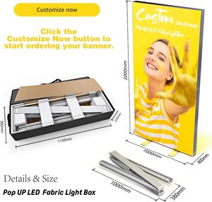 Custom LED SEG Pop <b>Up</b> <b>Light</b> <b>Box</b> Display Folding Backlit Lightbox Banner Stand for Trade Show Backdrop with Fabric Print Tension - Product Image 2