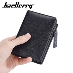 กระเป๋าสตางค์แบบสั้นสำหรับผู้ชายแบรนด์ Baellerry สีดำ หนังแท้ พร้อมช่องใส่เหรียญแบบซิป ใช้งานได้หลากหลายในชีวิตประจำวัน - Product Image 5