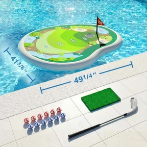 Ensemble de jeu de golf gonflable en PVC pour piscine, green de golf flottant avec balles adhésives, idéal pour les fêtes estivales en jardin, cadeau d'anniversaire pour la famille - Product Image 2