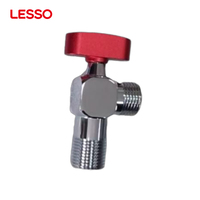 Robinet d'arrêt d'angle en laiton LESSO avec corps en acier inoxydable pour chauffe-eau et toilettes, eau froide et chaude