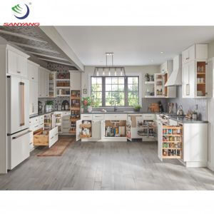 Juego de Muebles de Cocina Listos para Armar, Armario de Madera, Madera Contrachapada, <span class=keywords><strong>Puertas</strong></span> Estilo Shaker, Armario de Cocina Blanco - Product Image 3