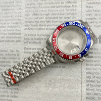 Kit de Mod 40MM Boîtier en Acier Inoxydable avec Bracelet 5 Pièces, Bague en Céramique, Verre Saphir pour Mouvement NH34/NH35