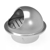 Persiennes d'air externe à paroi circulaire en acier inoxydable, couvercle de ventilation de champignon d'air étanche rond avec maille anti-insectes
