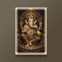 Peinture décorative Ganesha, statue murale du dieu éléphant indien Ganesha, Ganesha de la mythologie indienne