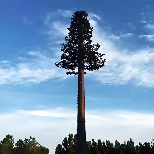 High Simulation Camouflage Round Steel Tower Hot Dip Galvanized Hidden Telecom Antenna Mast for Community Network