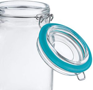 Barattoli <span class=keywords><strong>in</strong></span> <span class=keywords><strong>Vetro</strong></span> per Snack da 500ml a 3000ml con Coperchi a Clip per Noci, Frutta Secca, Mandorle, Anacardi, Mix di Frutta - Product Image 5