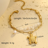 Bracelets de la Série Océan pour Femmes : Breloques Coquillage, Tortue, Étoile de Mer, Arc-en-ciel, Plage, Chaîne en Acier Inoxydable, Bijoux Charme