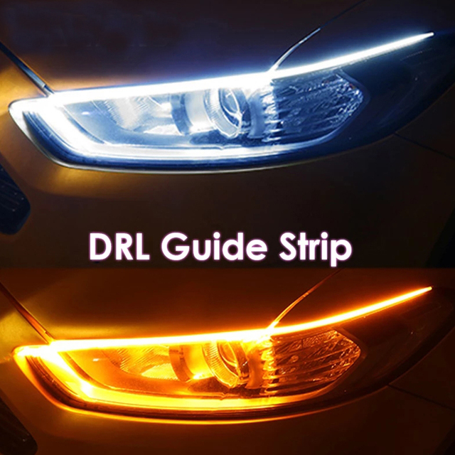 OEM 2 PCS DRL Car Flexible LED Daytime Running Lights Turn Signal Lamp Headlight Waterproof 30cm 45cm 60cm White Red Yellow Blue