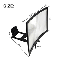 Curved Screen Mobile Phone Screen Magnifier Foldable 3D HD Mobile Phone Magnifier 12 Inch Screen Magnifier for Smartphone